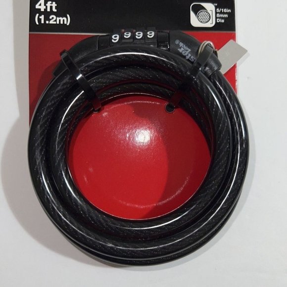 Master Lock 8143D Combination Cable Lock 4' (1.2m)x5/16" (8mm) Black ~ NEW - Picture 5 of 7